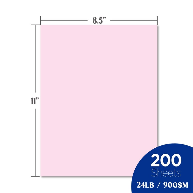 WritePads Veritas Color Copy Paper,Multi-Purpose paper,Colored Printer Paper 8.5    x 11   , 24 lb / 90 GSM,Pink,200 Sheets (1 Reams),Made in USA - Image 2